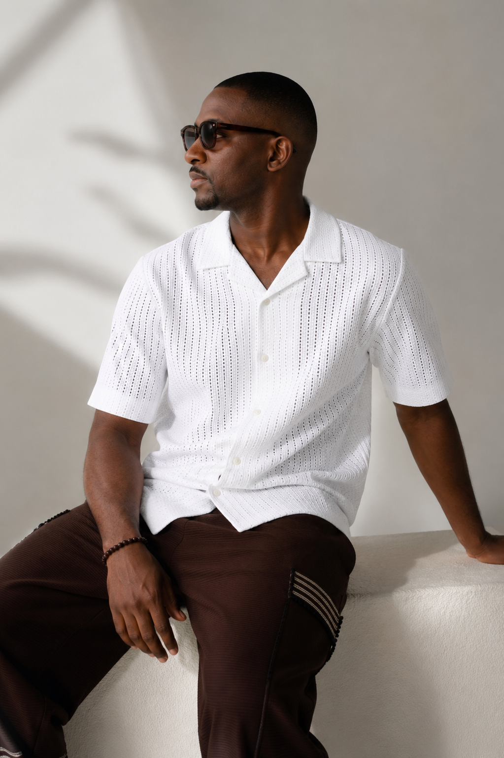 Textured Resort Shirt - White