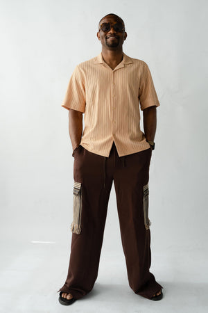 Luxury men's resort shirt designed in London for contemporary African style