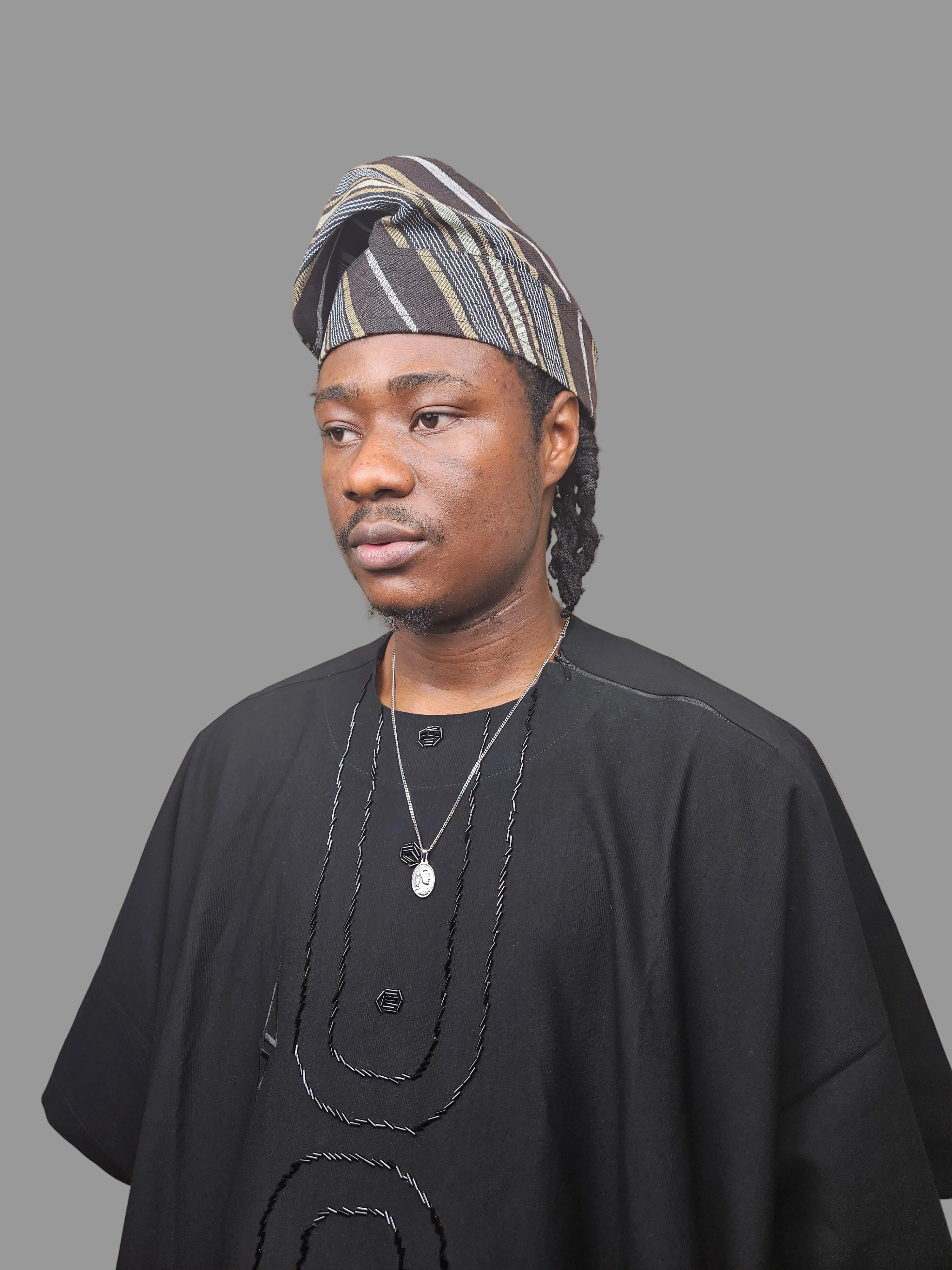 Luxury Three-Piece Nigerian Danshiki for Men with Swarovski Stone Detailing - Balogun brown