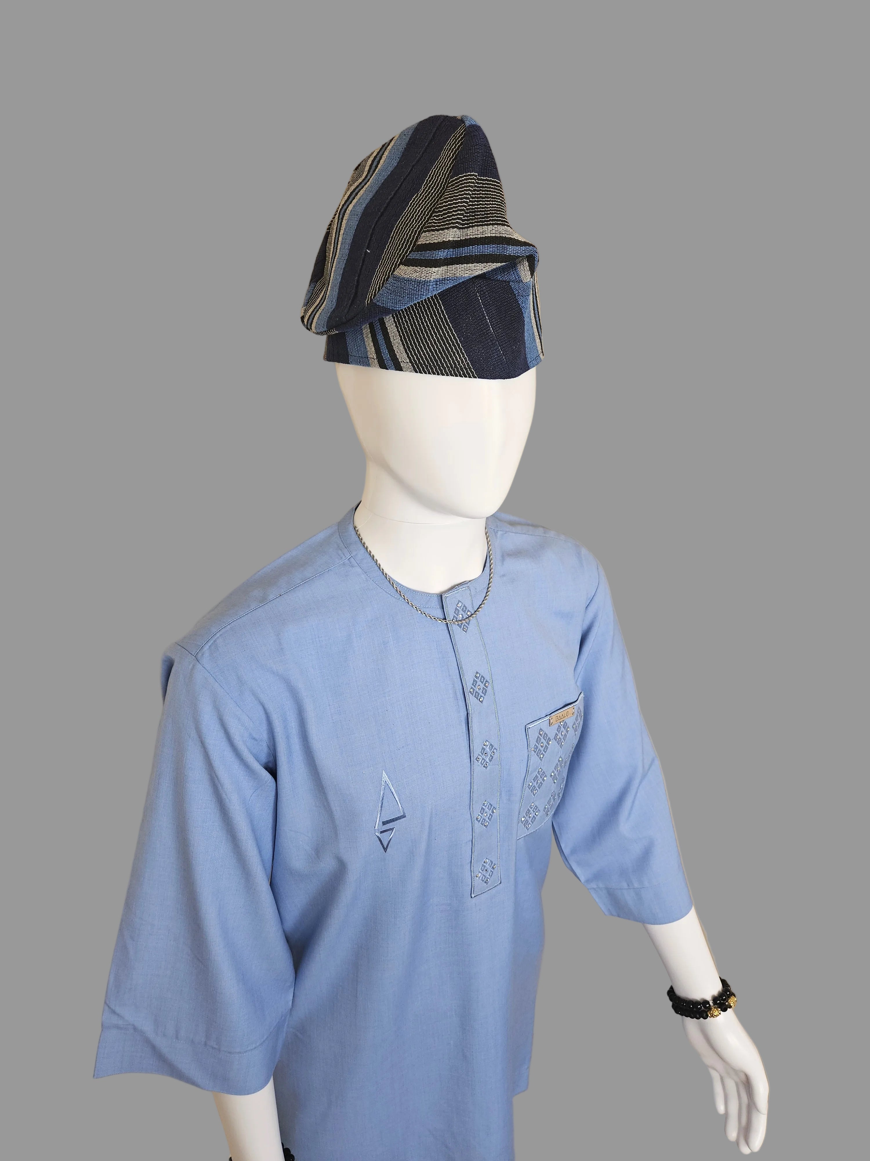 Luxury Embroidered Kaftan - Blue