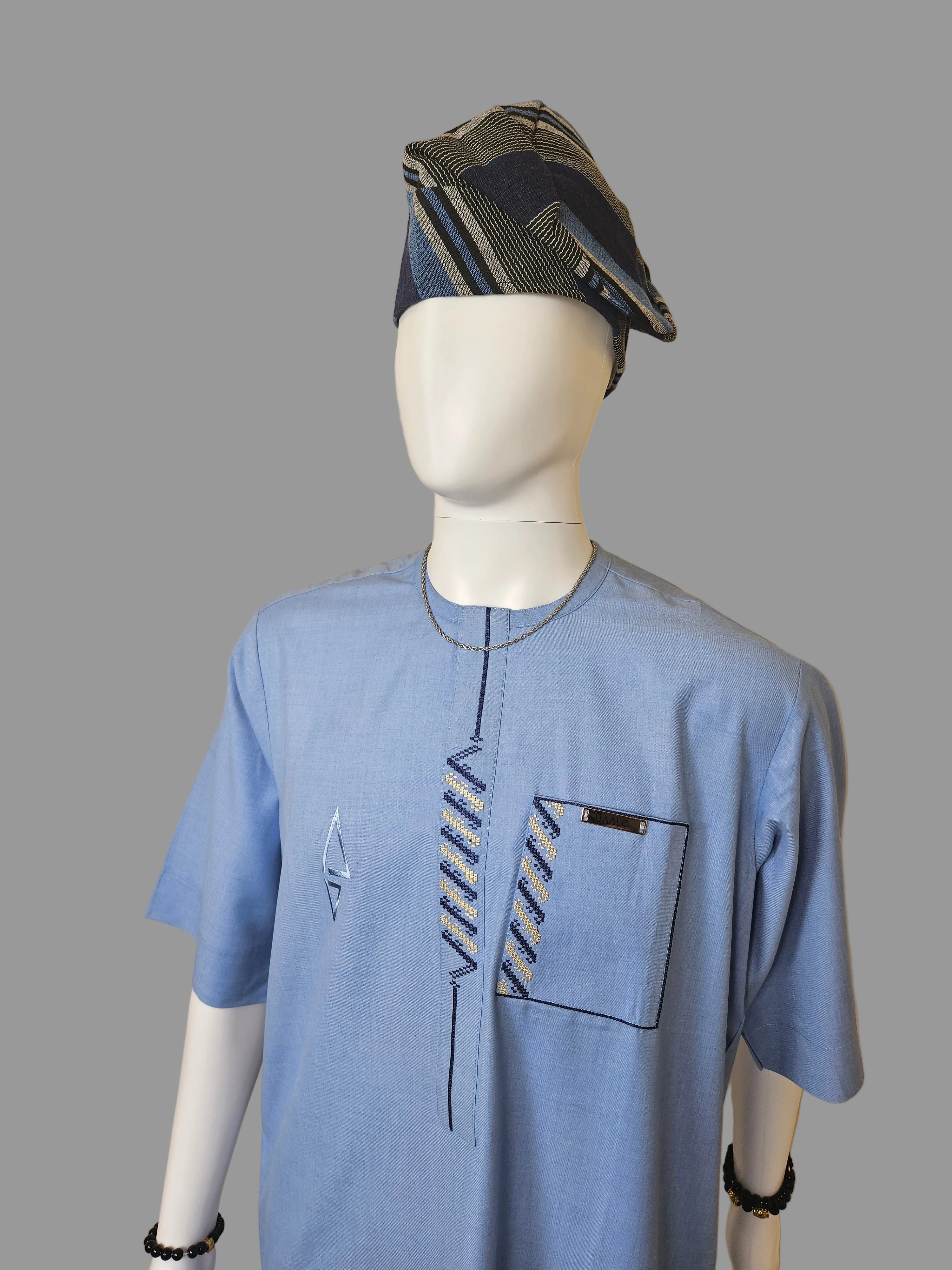 Luxury Kaftan with embroidery - Blue