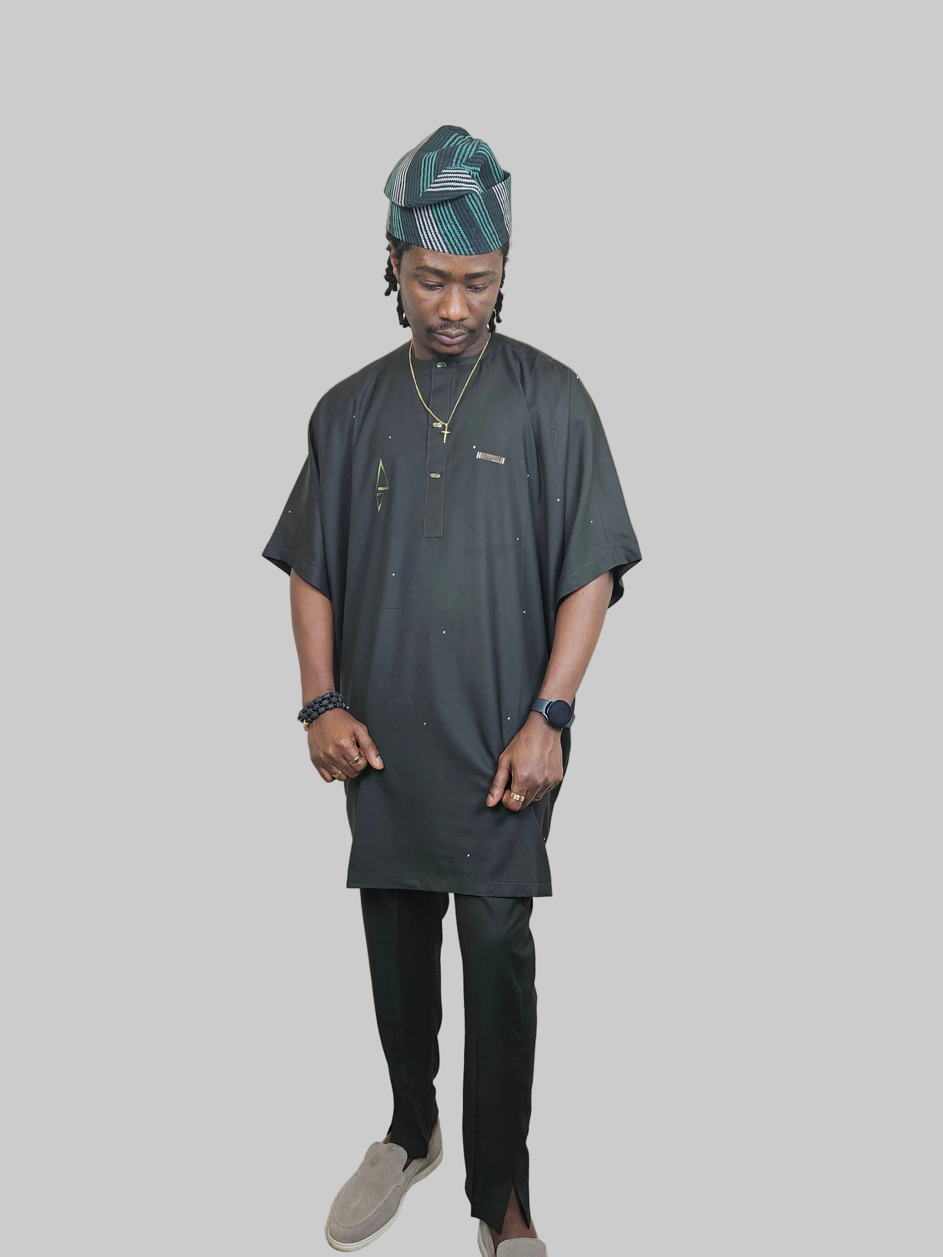 Luxury Three-Piece Danshiki for Men - Green