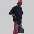 Luxury Three-Piece Nigerian Danshiki for Men with Swarovski Stone Detailing - Balogun Red