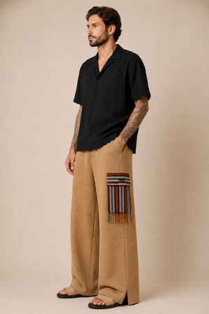 Luxury Aso oke patch wide leg pant