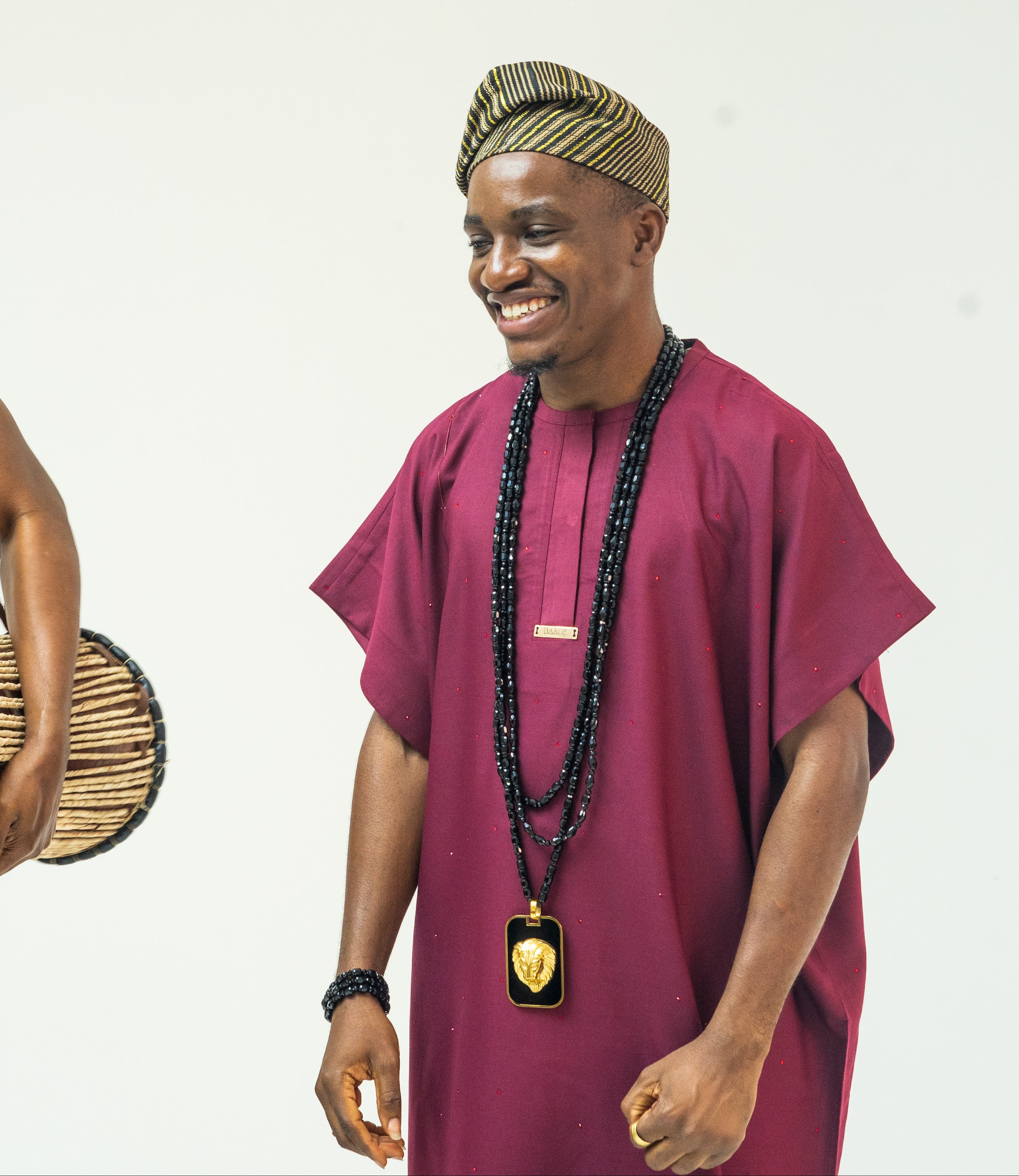 Luxury Two-Piece Nigerian Danshiki for Men with Swarovski Stone Detailing - Balogun