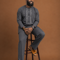 Grey embroidered Kaftan