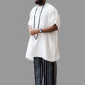 Luxury Three-Piece Nigerian Danshiki for Men with Swarovski Stone Detailing - Balogun brown W1