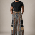 Tade Aso Oke cargo pant with oversized wide-leg fit and premium striped woven fabric