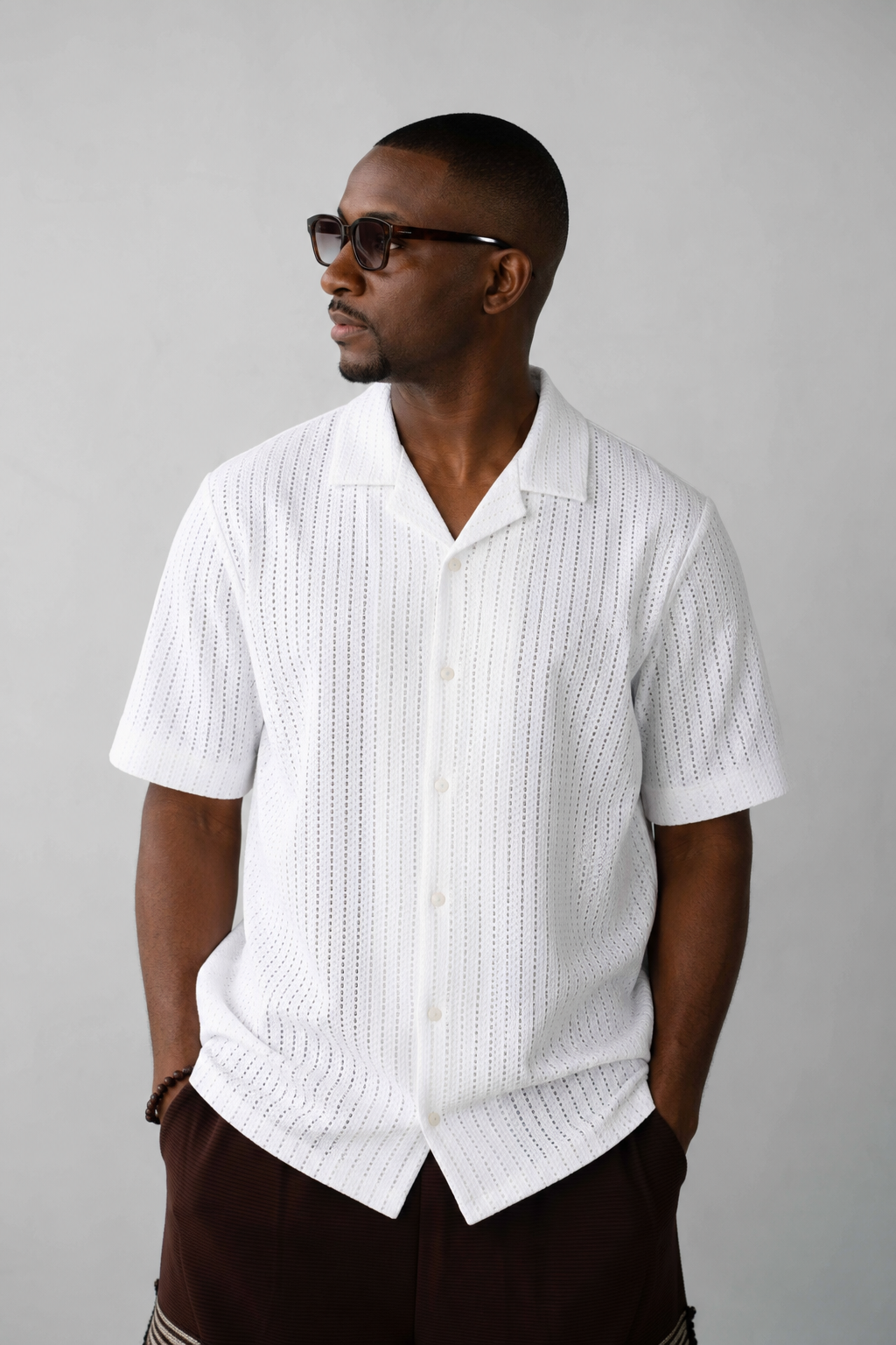 Textured Resort Shirt - White