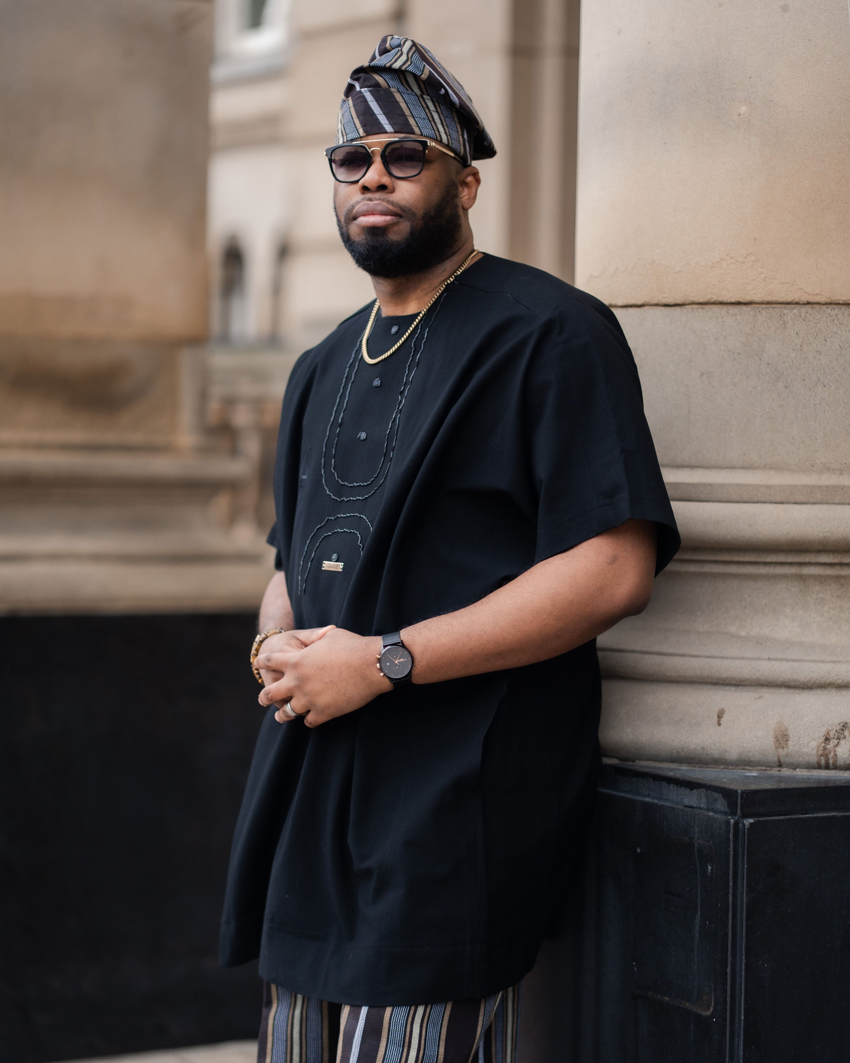 Balogun Aso Oke outfit for men styled for weddings and cultural occasions